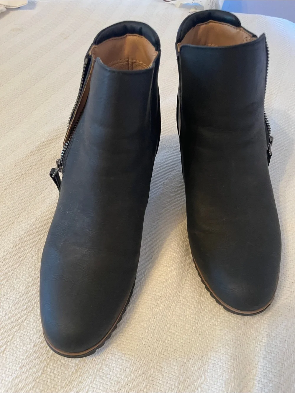 Naturalizer Black Wedge Ankle Boots